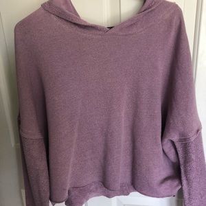 Purple Loose Hooded Sweatshirt